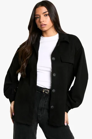 Boohoo Womens SUEDE LOOK OVERSIZED SHIRT - - Size 8 UK