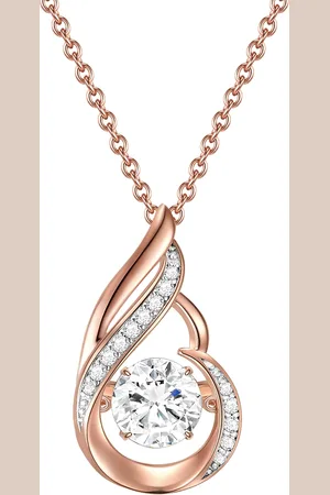 Rafaela Donata Womens Necklace with pendant sterling silver zirconia white - Size 40cm