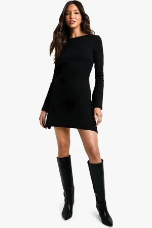Boohoo Womens Rib Tie Back Shift Dress - - Size 14 UK