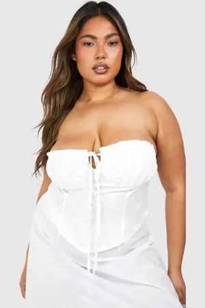 Boohoo Womens Plus Tie Front Cotton Corset Top - - Size 26 UK
