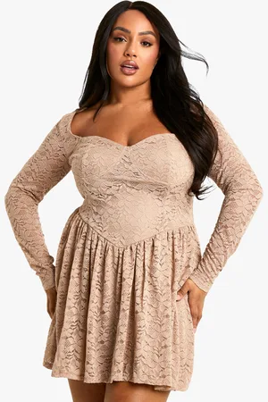 Boohoo Womens Plus Lace Diamante Skater Dress - - Size 28 UK
