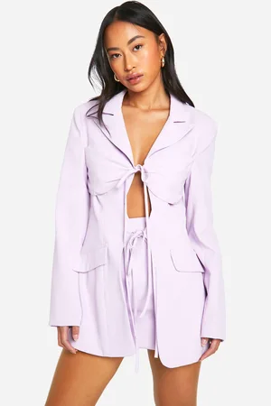 Boohoo Womens Tie Front Detail Fitted Blazer - - Size 8 UK