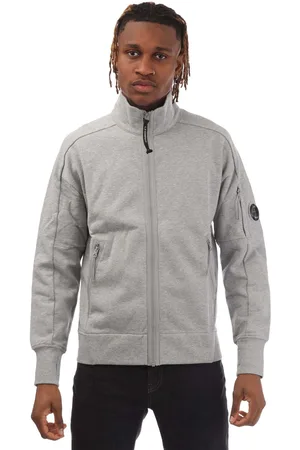 C.P. Company Mens Diagonal Raised Fleece Zipped Lens Sweatshirt in Cotton - Size X-Small