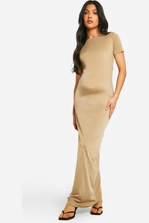 Boohoo Womens Maternity Premium Slinky Short Sleeve Maxi Dress - - Size 10 UK