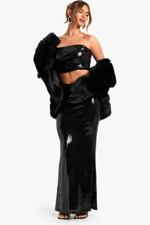 Boohoo Womens Sequin Maxi Skirt - - Size 16 UK