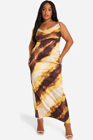 Boohoo Womens Plus Marble Printed Maxi Slip Dress - - Size 16 UK