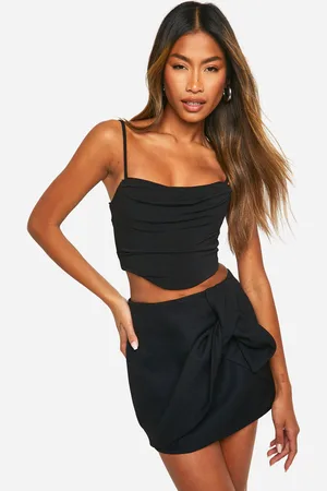 Boohoo Womens Bow Detail Mini Skirt - - Size 6 UK
