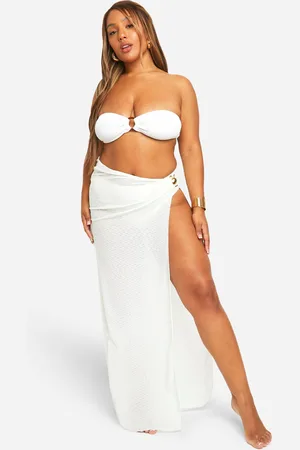 Boohoo Womens Plus Shell Trim Crinkle Beach Maxi Skirt - - Size 26 UK