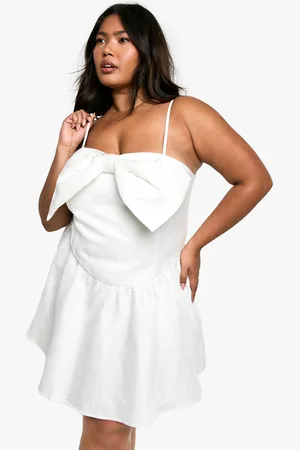 Boohoo Womens Plus Strappy Bow Detail Skater Dress - - Size 24 UK