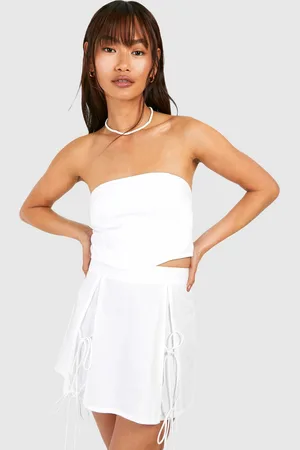 Boohoo Womens Tie Cotton Poplin Mini Skirt - - Size 6 UK