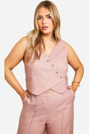 Boohoo Womens Plus Asymmetric Marl Waistcoat - - Size 22 UK