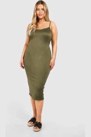 Boohoo Womens Plus Super Soft Cross Back Midi Dress - - Size 24 UK