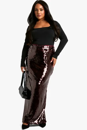 Boohoo Womens Plus Premium Sequin Maxi Skirt - - Size 20 UK