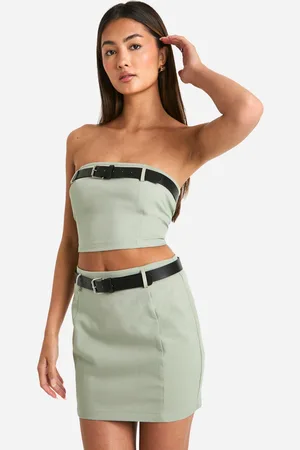 Boohoo Womens Belt Detail Mini Skirt - - Size 6 UK