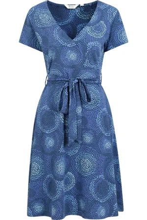 Mountain Warehouse Womens/Ladies Santorini Printed Jersey Wrap Dress (Indigo) - - Size 10 UK