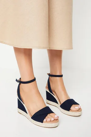 wallis Womens Wide Fit Richie Soft Twist Rope Detail Wedges - - Size UK 8