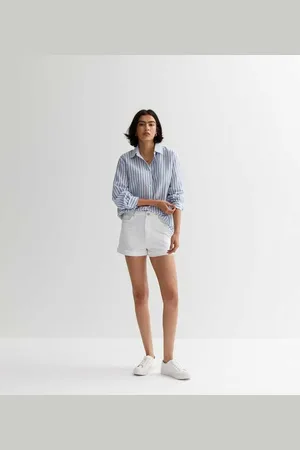 Gini London Womens Linen Oversized Stripe Shirt - Size L/XL