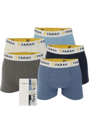 Farah Mens Orden 5 Pack Boxer Shorts in Multi colour - Cotton - Size Large