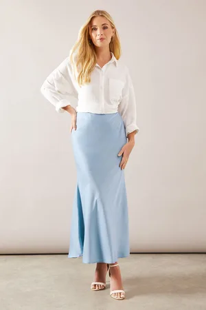 wallis Womens Petite Satin Bias Cut Midi Skirt - - Size 18 UK