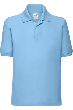 Fruit Of The Loom Kids Unisex Childrens/Kids 65/35 Plain Pique Polo Shirt (Sky ) - Size 7-8Y