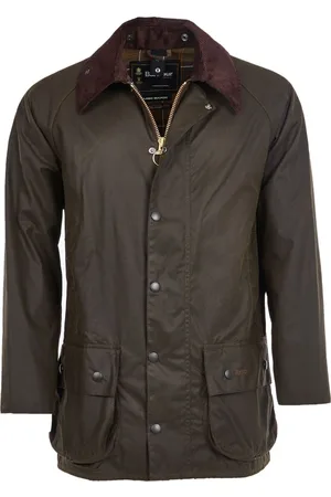 Barbour Mens Classic Beaufort Wax Jacket Olive - Corduroy - Size Medium