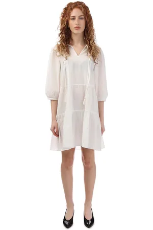 VERO MODA Womens Pretty 3/4 Sleeve Short Dress in Cotton - Size 8 UK