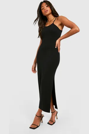 Boohoo Womens Premium Super Soft Racer Low Scoop Midaxi Dress - Cotton - Size 16 UK