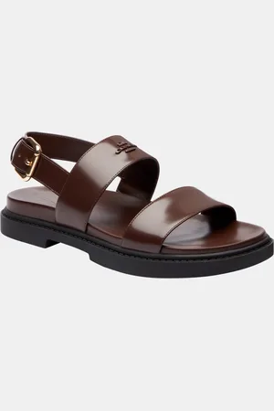 Coach Womens Lockup Two Band Leather Sandal - - Size UK 7.5