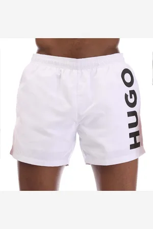 HUGO BOSS Mens Abas Logo Print Swim Shorts in - Size Medium