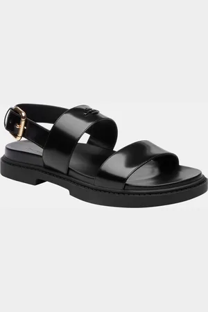 Coach Womens Lockup Two Band Leather Sandal - - Size UK 9