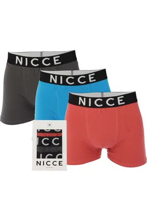 Nicce London Mens Octavi 3 Pack Boxer Shorts in Multi colour - Cotton - Size Large