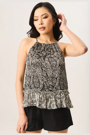 Gini London Womens Halter Neck Peplum Top - - Size 8 UK