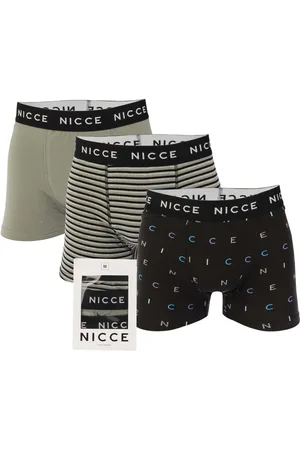 Nicce London Mens Zarif 3 Pack Boxer Shorts in Grey Cotton - Size 2XL