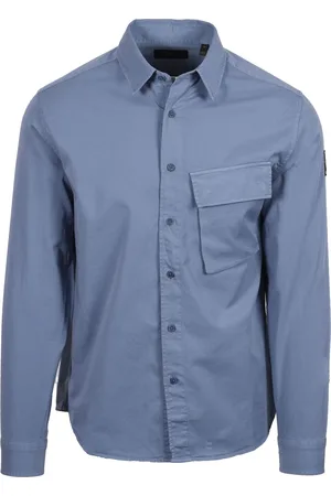 Belstaff Mens Scale Long Sleeved Shirt Flint - Size Medium