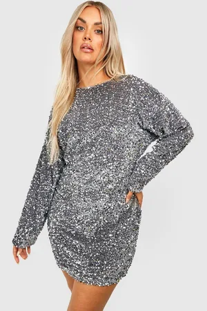 Boohoo Womens Plus Sequin Batwing Shift Dress - - Size 22 UK