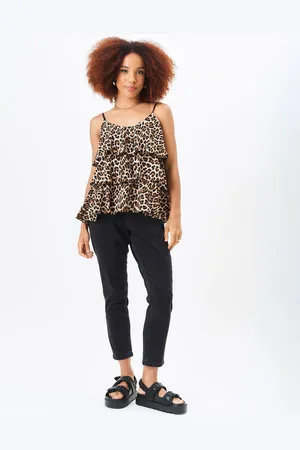 Gini London Womens Animal Print Layer Cami Top - Size Medium/Large