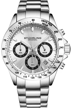Stuhrling Mens Ultima 3960 Quartz 42mm Chronograph - Stainless Steel - One Size