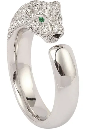Cartier Pre-owned Womens Panthere Ring in 18K White Gold - - One Size