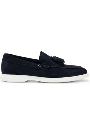HUGO BOSS Mens Sienne Moccasins in Dark Suede - Size UK 11