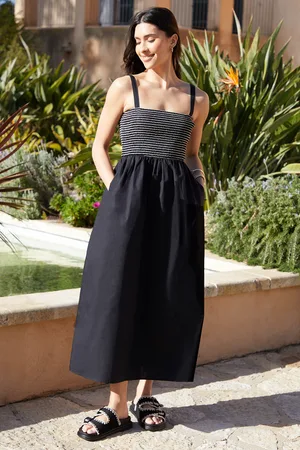 Threadbare Womens Shirred Midaxi Dress - Size 14 UK