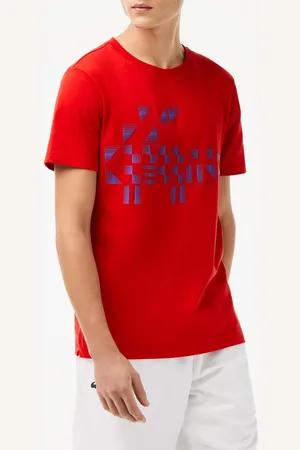 Lacoste Mens Sport x Novak Djokovic Printed T-Shirt in Polycotton - Size X-Small