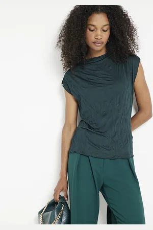 River Island Womens Vest Crinkle Top - Size Large