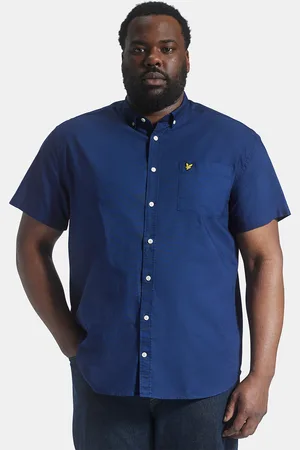 Lyle & Scott Mens Short Sleeve Oxford Shirt Plus - Cotton - Size 5XL