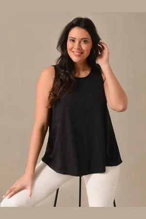 Live Unlimited London Womens Cotton Slub Round Neck Vest - Size 24 UK