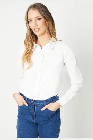 Oasis Womens Scallop Edge Poplin Shirt - Cotton - Size 14 UK