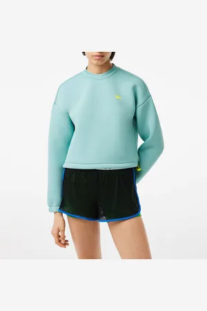 Lacoste Womens Loose Fit Drawstring Sweatshirt in Green - - Size 10 UK