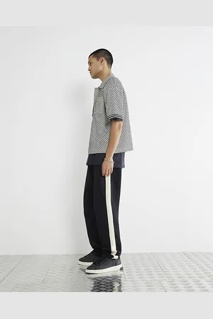 River Island Mens Taped Joggers Regular Fit Cotton - Size X-Small