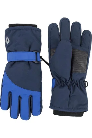 Heat Holders Kids Boys Girls Waterproof Fleece Lined Winter Thermal Ski Gloves - / Navy Nylon - One Size