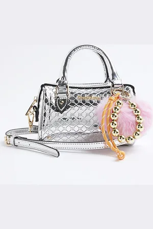 River Island Womens Bowler Bag Mini Embossed Monogram Pu - One Size