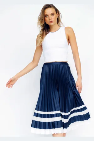 LORNA JANE Womens Luxe Yasmin Pleated Skirt in Ink/White - - Size X-Small